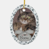 Aangepaste kattenfotoversiering keramisch ornament (Voorkant)