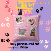 Aangepaste Kattenkussen met Gezichtfoto's & Katten