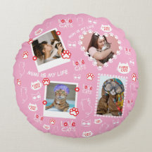 Aangepaste kattenkussen met gezichts foto's & katt