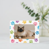 Aangepaste kattenliefhebber ansichtkaart met foto  briefkaart (Staand voorkant)