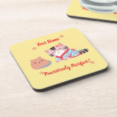 Aangepaste kattenliefhebber coaster - Schattig & g Bier Onderzetter (Linkerzijde)