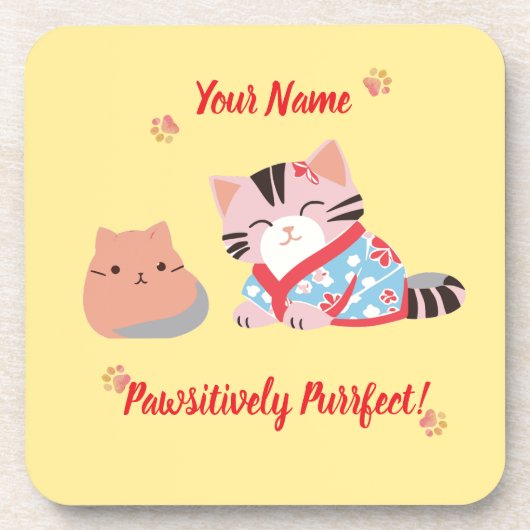Aangepaste kattenliefhebber coaster - Schattig & g Bier Onderzetter (Voorkant)