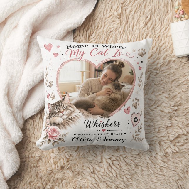 Aangepaste Kattenliefhebber Kussen met Foto & Name (Deken)