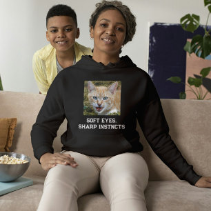 Aangepaste kattenliefhebber zwart-wit citaat grapp hoodie