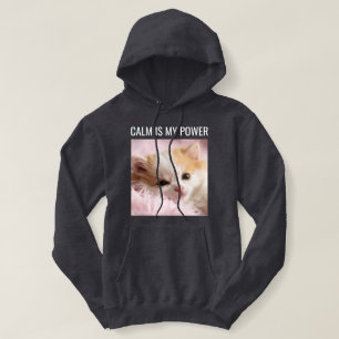 Aangepaste kattenmoeder donkergrijs witte tekst sc hoodie