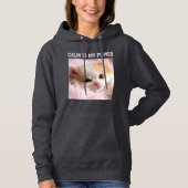 Aangepaste kattenmoeder donkergrijs witte tekst sc hoodie (Voorkant)