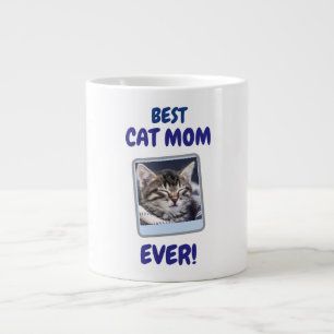 AANGEPASTE KATTENMOEDER MOM EERSTE DIEREN LIEFDE M GROTE KOFFIEKOP
