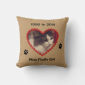 Aangepaste kattenpoot drukt je foto-herdenkingsbru kussen (Voorkant)