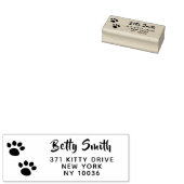 Aangepaste kattenpootafdruk retouradres rubberstempel (Gestempeld)