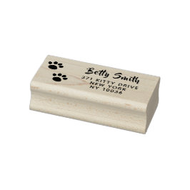 Aangepaste kattenpootafdruk retouradres rubberstempel