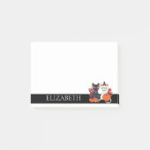 Aangepaste kattenstaart pomkin Halloween Post-it® Notes (Voorkant)