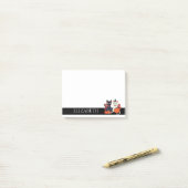Aangepaste kattenstaart pomkin Halloween Post-it® Notes (Op bureau)
