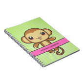Aangepaste Kawaii-aap laptop/journaal Notitieboek (Rechterzijde)
