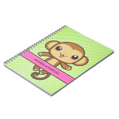 Aangepaste Kawaii-aap laptop/journaal Notitieboek (Linkerzijde)