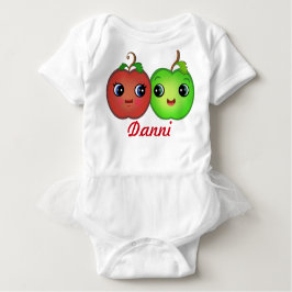 Aangepaste Kawaii Apple Love Baby Tutu Bodysuit