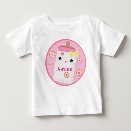 Aangepaste Kawaii Baby Bottle Girl Baby Romper (Voorkant)