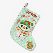 Aangepaste Kawaii Baby's eerste kerststop Kleine Kerstsok (Voorkant (Hangend))