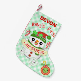 Aangepaste Kawaii Baby's eerste kerststop Kleine Kerstsok