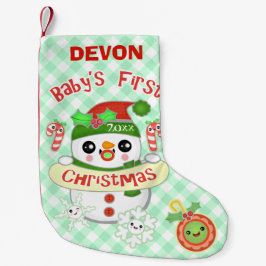 Aangepaste Kawaii Baby's eerste kerststop Kleine Kerstsok