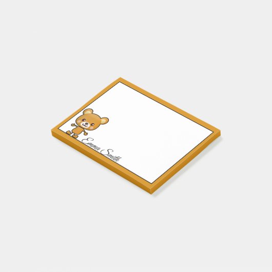 Aangepaste Kawaii Brown Beer Post-it Notes (Schuin)