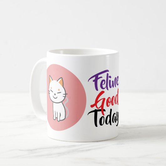 Aangepaste Kawaii Cat Mok | Schattige gepersonalis (Voorkant links)