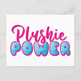 Aangepaste Kawaii Cute Pink Blue Plushie Power Briefkaart