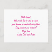 Aangepaste Kawaii Cute Pink Blue Plushie Power Briefkaart (Achterkant)