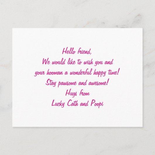 Aangepaste Kawaii Cute Pink Blue Plushie Power Briefkaart (Achterkant)