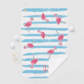 Aangepaste Kawaii Cute Summer Tropical Flamingos Golfhanddoek (Insitu)