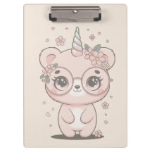 Aangepaste Kawaii Eenhoorn Beer Gezicht Bloem Bril