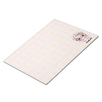 Aangepaste Kawaii Eenhoorn Beer Gezicht Bloem Bril Notitieblok