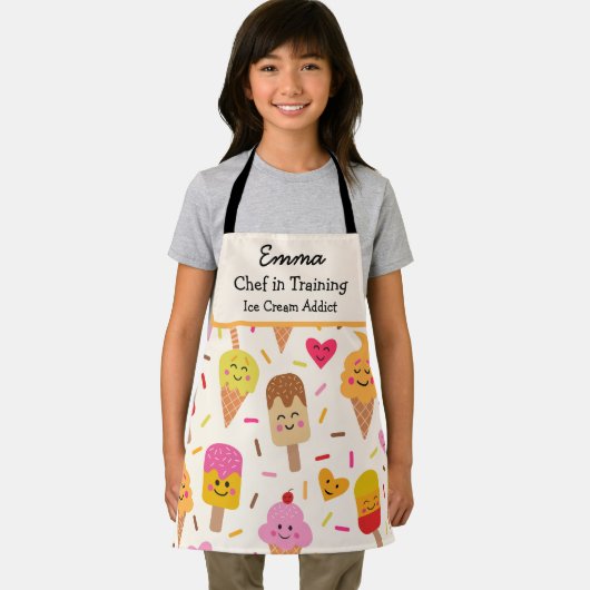 Aangepaste Kawaii Ice Cream lolly Chef in opleidin Schort (Insitu)