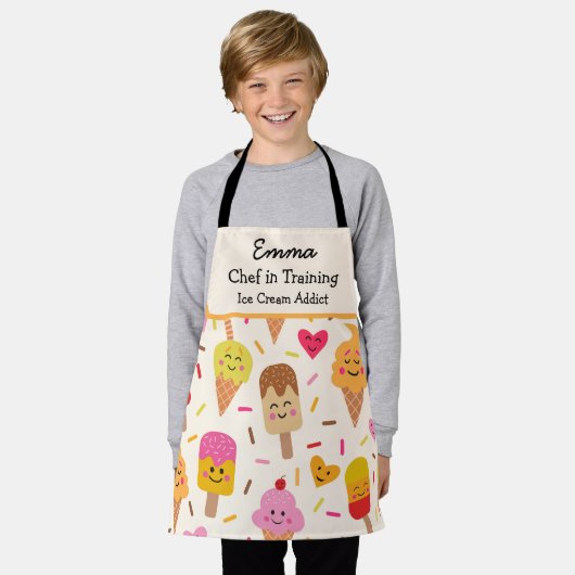Aangepaste Kawaii Ice Cream lolly Chef in opleidin Schort (Gedragen)