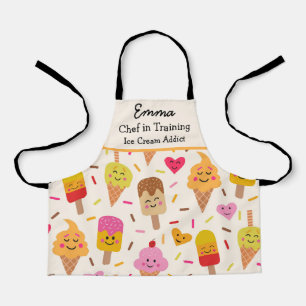 Aangepaste Kawaii Ijs Lolly Pop Chef in opleiding  Schort