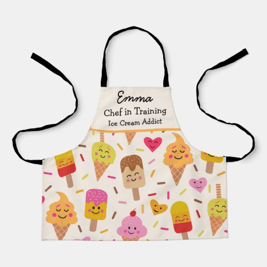 Aangepaste Kawaii Ijs Lolly Pop Chef in opleiding Schort (Voorkant)