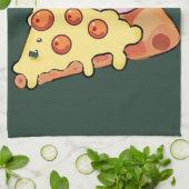 Aangepaste Kawaii Kat Knuffelt Pepperoni Pizza Car Theedoek (Gevouwen)