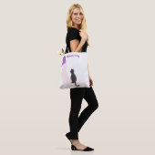 Aangepaste Kawaii Kat op Maan met Vlinder Tote Bag (Op model)
