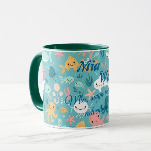 Aangepaste Kawaii Onderwater Adventure Mok voor ki (Voorkant links)