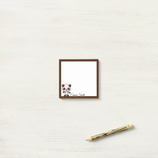 Aangepaste Kawaii Panda Beer Post-it Notes (Op bureau)