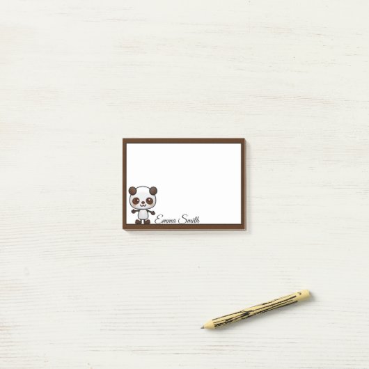 Aangepaste Kawaii Panda Beer Post-it Notes (Op bureau)