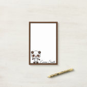 Aangepaste Kawaii Panda Beer Post-it Notes (Op bureau)