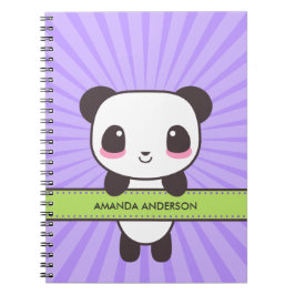 Aangepaste Kawaii Panda-laptop/Journal Notitieboek