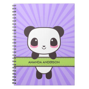 Aangepaste Kawaii Panda-laptop/Journal Notitieboek