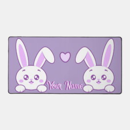 Aangepaste Kawaii Pastel Paarse Kijkende Konijn Bureaumat