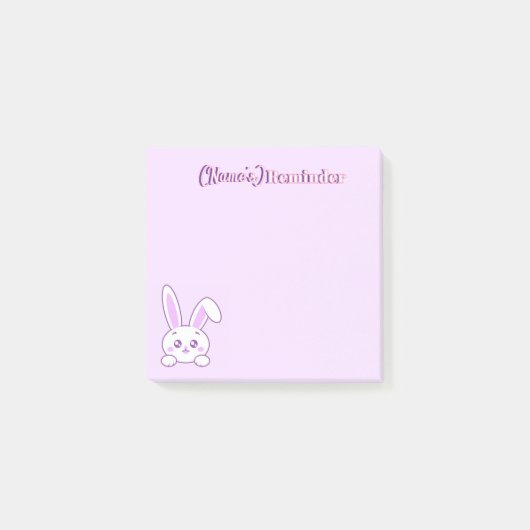 Aangepaste Kawaii Pastel Paarse Kijkende Konijn St Post-it® Notes (Voorkant)