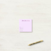 Aangepaste Kawaii Pastel Paarse Kijkende Konijn St Post-it® Notes (Op bureau)