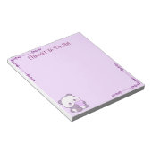 Aangepaste Kawaii Pastel Paarse Panda met Hart Notitieblok (Schuin)