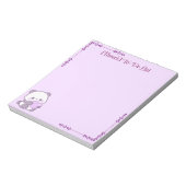Aangepaste Kawaii Pastel Paarse Panda met Hart Notitieblok (Linkerzijde)