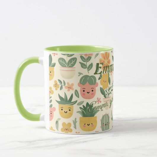 Aangepaste Kawaii Plant thema Mok voor kinderen (Links)