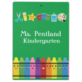 Aangepaste Kawaii School-leraar Klembord (Achterkant)